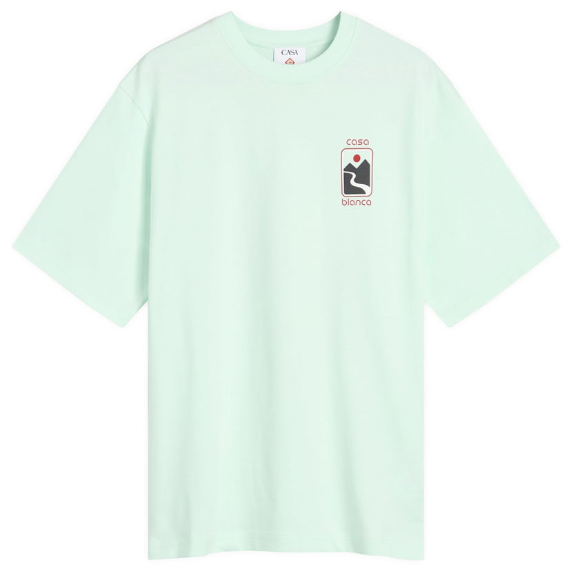 T-shirt Casablanca Casablanca Sunset Valley Screen Printed Oversized T-Shirt, Size Large Grön | MPF25-JTS-044-03