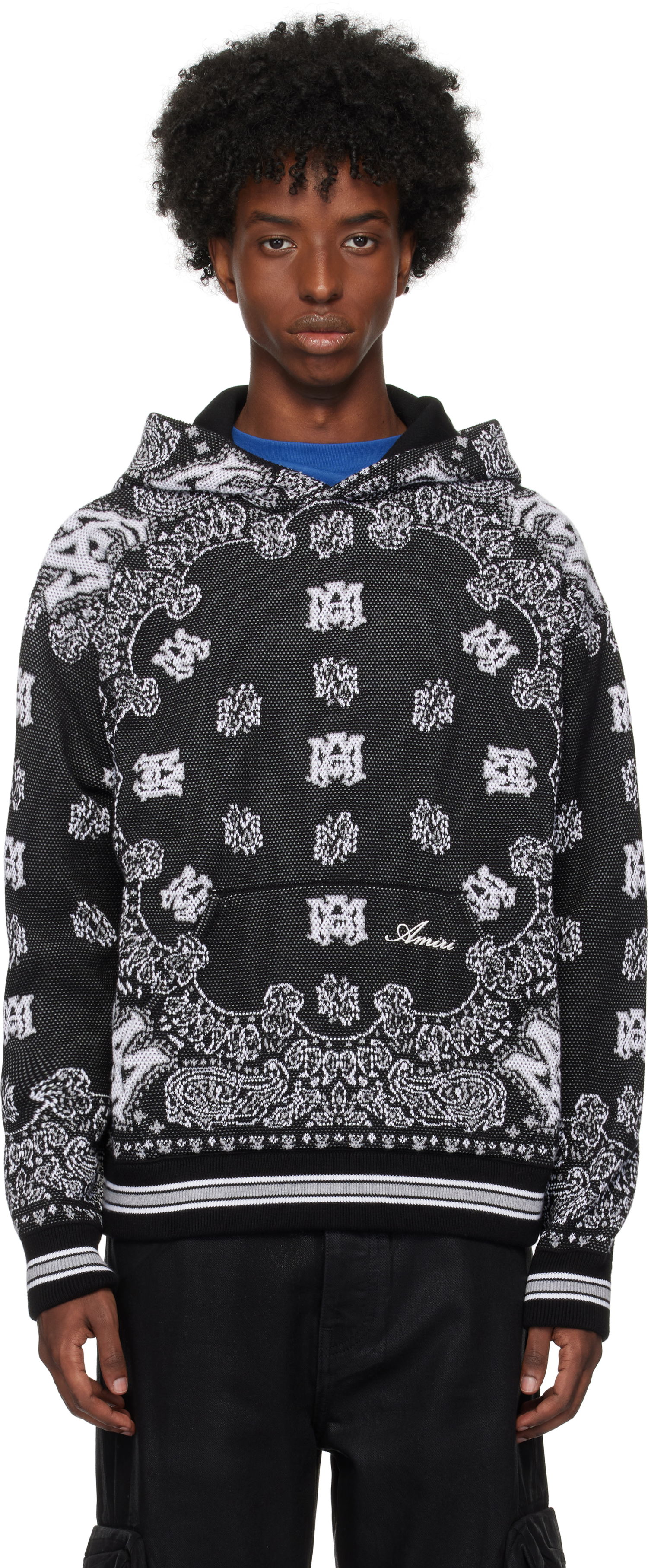 Sweatshirt AMIRI Bandana Hoodie Svart | AMKNHD1004, 0