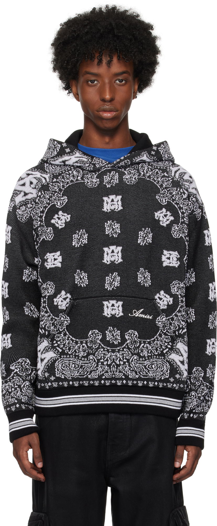 Sweatshirt AMIRI Bandana Hoodie Svart | AMKNHD1004