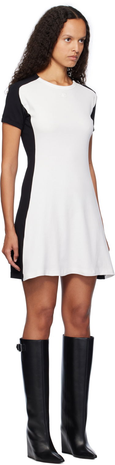 Klä Courrèges Contrast Frame Short Sleeve Mini Dress Svart | 324JRO448JS0070, 1