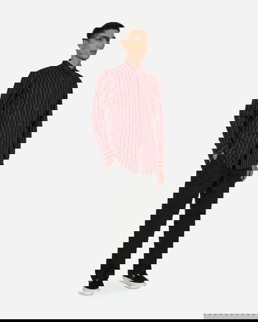 Skjorta Comme des Garçons Yarn Dyed Stripe Shirt Svart | FI-B017 1, 4