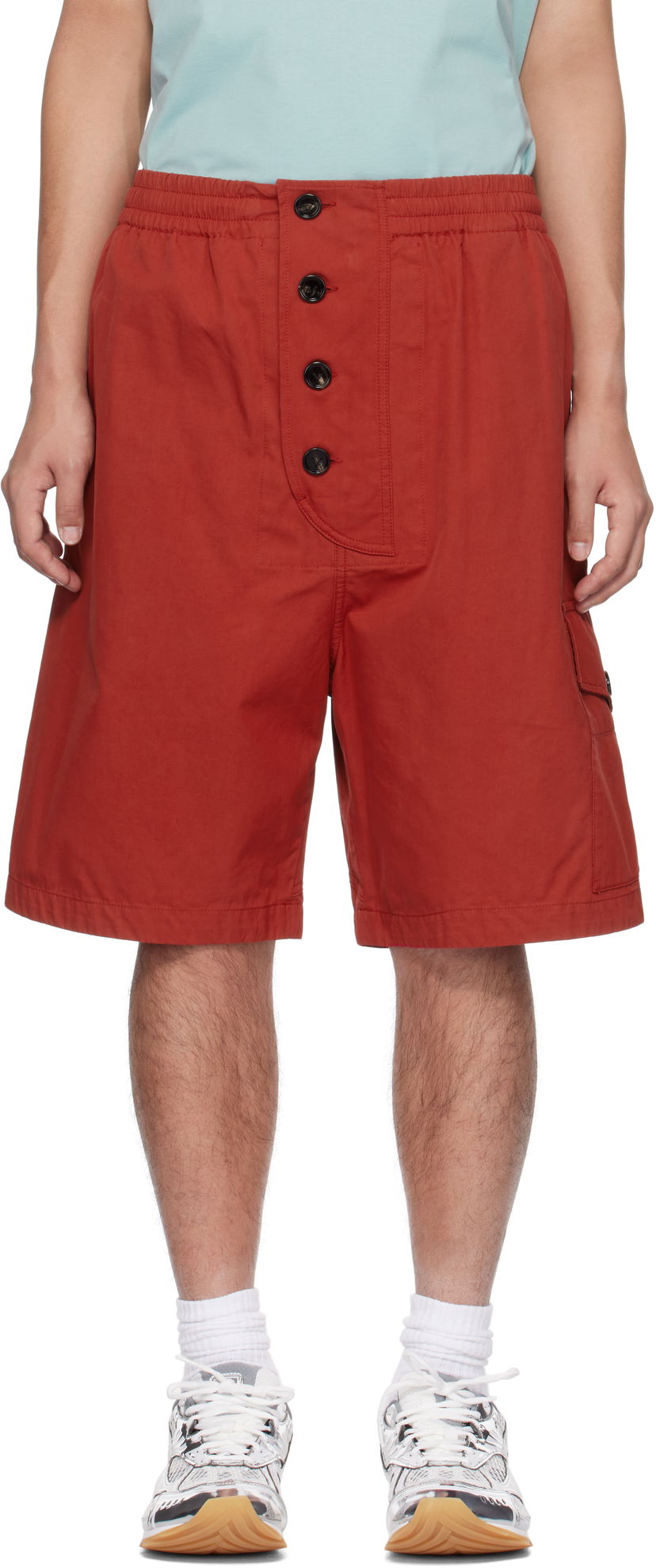 Shorts Bottega Veneta Bottega Veneta Cotton Twill Shorts Röd | 811896V4CS06155