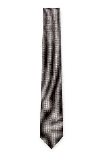Tillbehör BOSS Micro Pattern Silk Tie Grå | 50544718