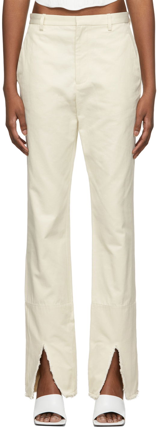 Byxor Dion Lee Split Frayed Trousers Vit | C2028R22