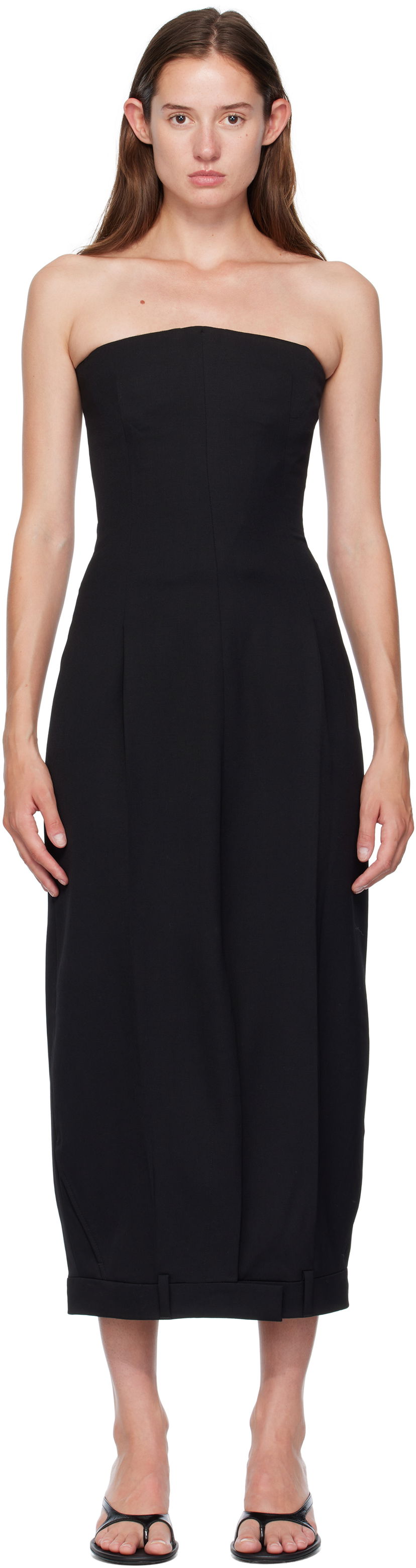 Klä VETEMENTS Vetements Upside-Down Tailored Pantadress Maxi Dress Svart | WH76TD030B