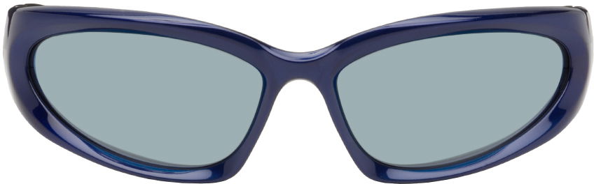 Solglasögon Balenciaga Swift Oval Sunglasses Mörkblå | BB0157S-009, 0