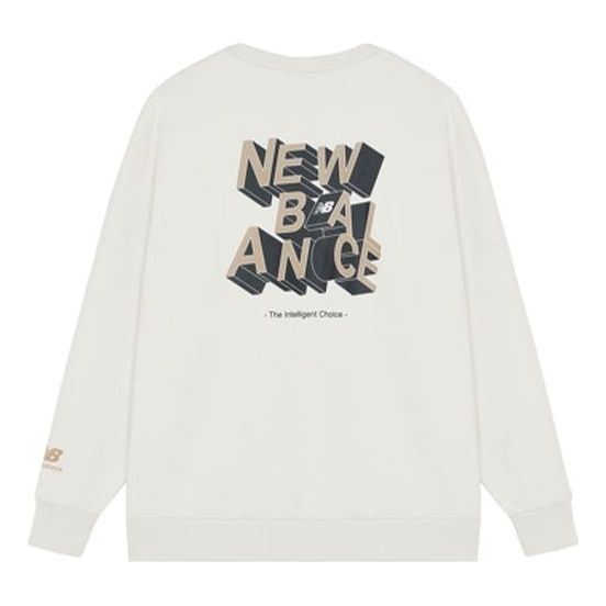 Sweater New Balance Men's 3D Logo Sweatshirt Vit | AMT14318-NMC