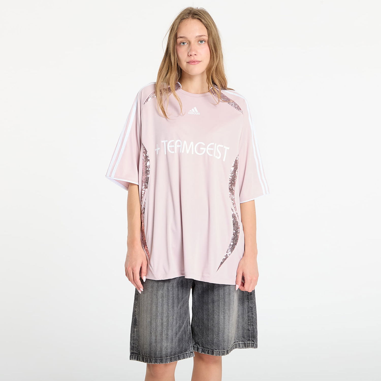 Jersey adidas Originals Adilenium Season 4 Teamgeist Oversized T-Shirt Rosa | KE9793, 0