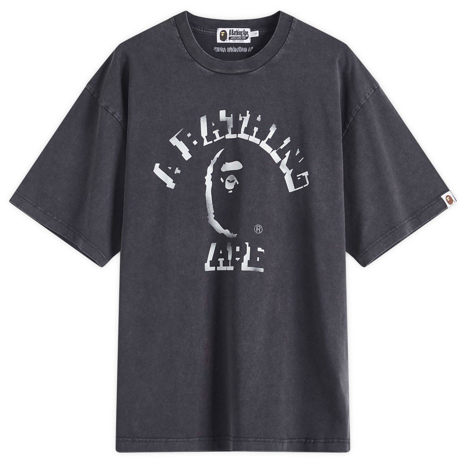 T-shirt BAPE Garment Dye Spray Print Relaxed Fit Tee Svart | 001CSL301345M-BLK, 1