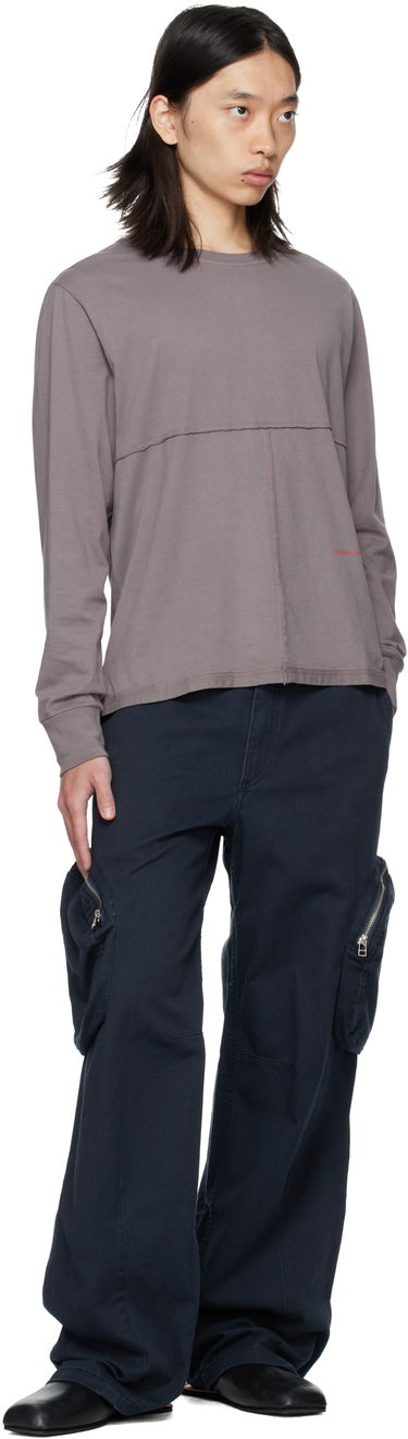 T-shirt Eckhaus Latta Eckhaus Latta Lapped Long Sleeve T-Shirt Grå | 302-EL-PF25-SK, 3