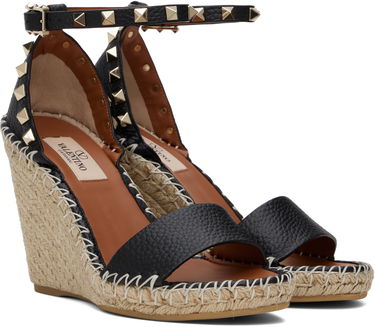 Skovård Valentino Valentino Garavani Double Rockstud Wedge Heeled Sandals Svart | 6W2S0090VTO, 3
