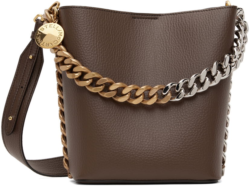 Handväska Stella McCartney Alter Mat Grainy Chain Shoulder Bag Brun | 7B0033WP0316
