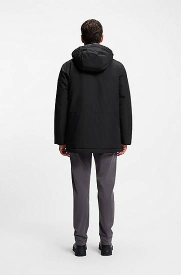 Parkas BOSS Water-repellent jacket with contrasting trims Svart | 50547078, 1