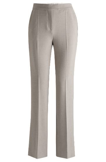 Byxor BOSS High-Waisted Straight-Leg Trousers Grå | 50518860
