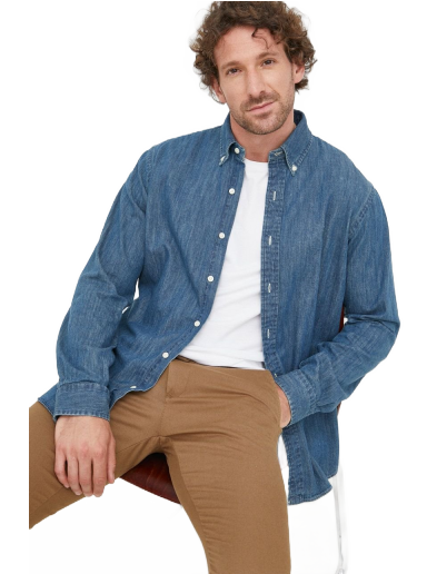 Skjorta Polo by Ralph Lauren Denim Custom Fit Shirt Blå | 710792043001