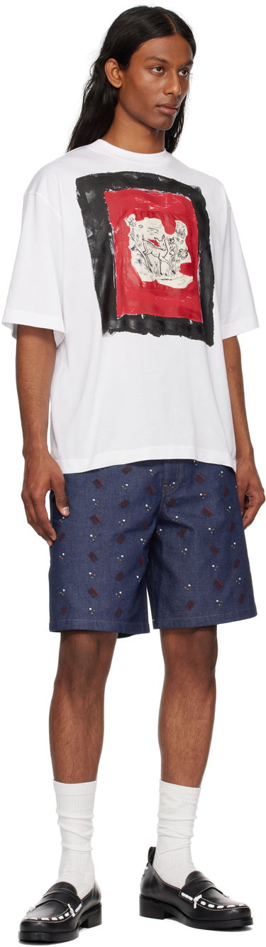 Shorts Marni Marni Embroidered Denim Shorts Blå | PUJU0109S0 USCX58, 3