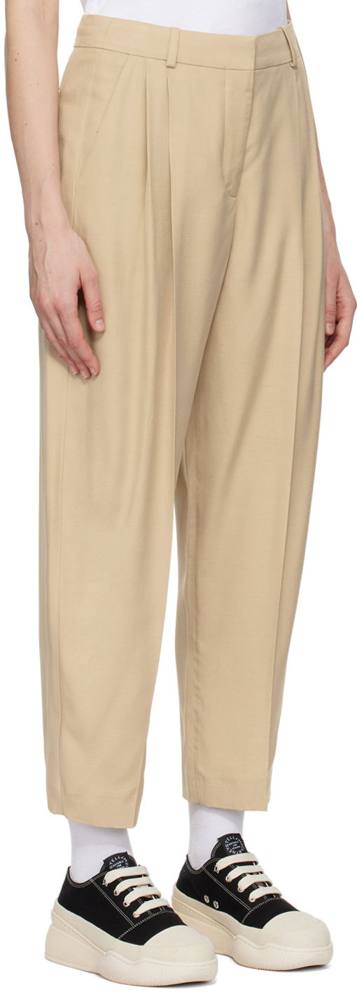 Byxor Stella McCartney Stella McCartney Tapered Trousers Beige | 5919643DU701, 1