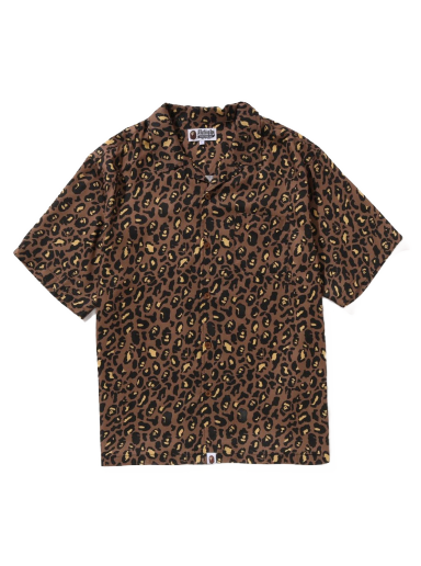 Skjorta BAPE Leopard Open Collar Shirt Brun | 1J20-132-003