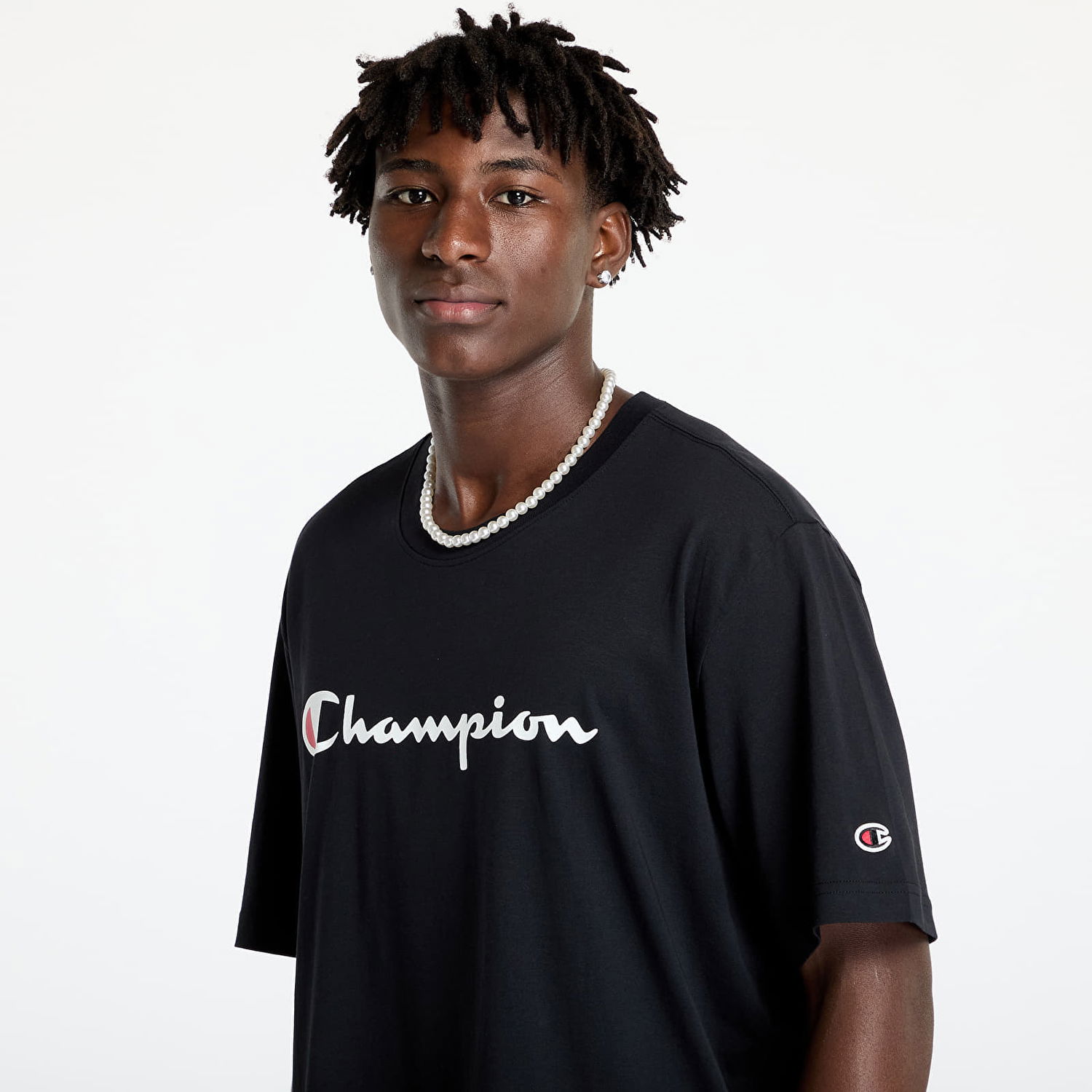 T-shirt Champion SS Tee Black Svart | 220256 CHA KK001, 1