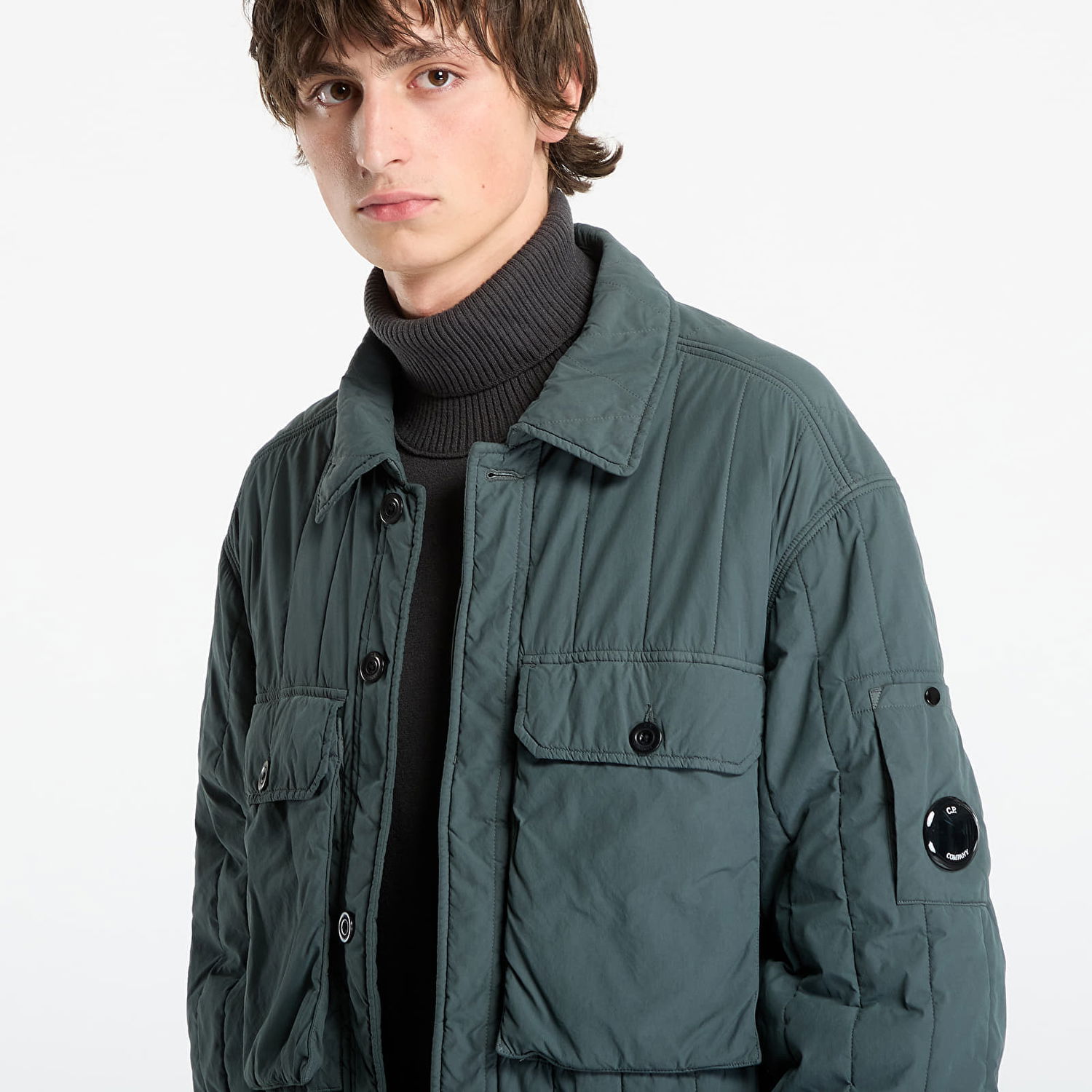 Jacka C.P. Company Gd Liner Short Padded Jacket Dark Shadow Grey Grå | 19CMOW080A110437G-978, 1