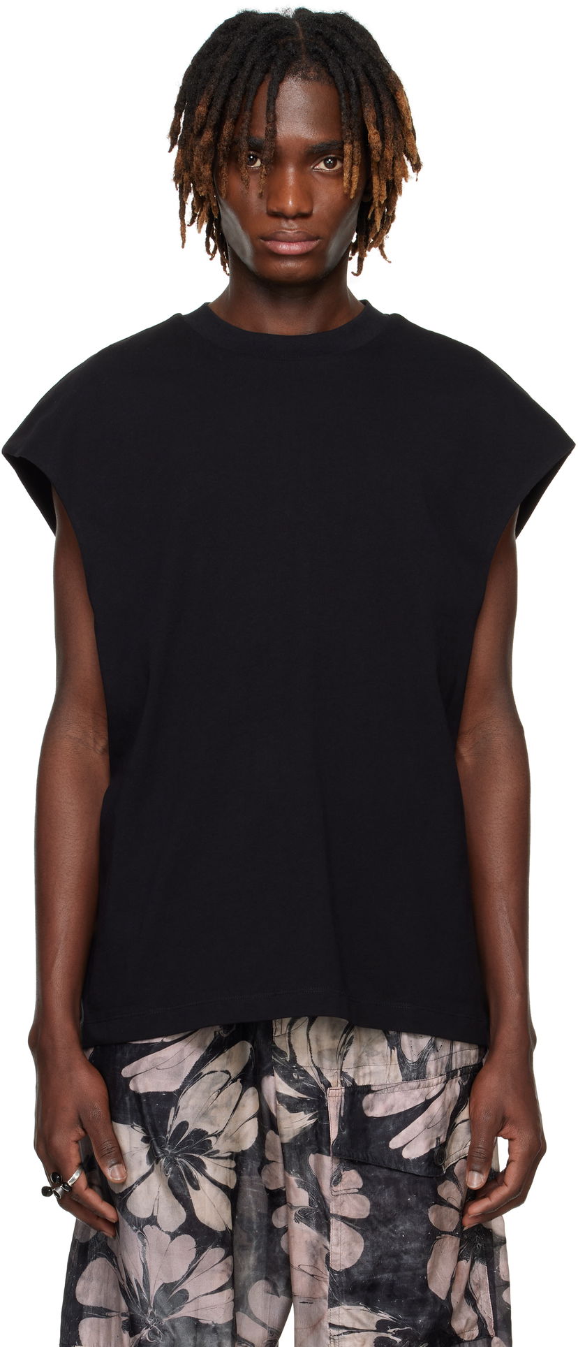 Linne Dries Van Noten Dries Van Noten Sleeveless T-Shirt Svart | 251-021115-1603