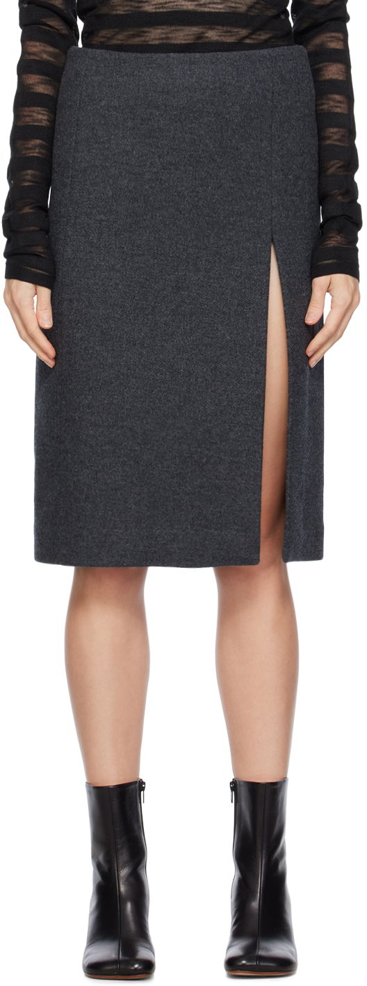 Kjol We11done We11done Vented Miniskirt Grå | WD-SK3-23-253-W-DG