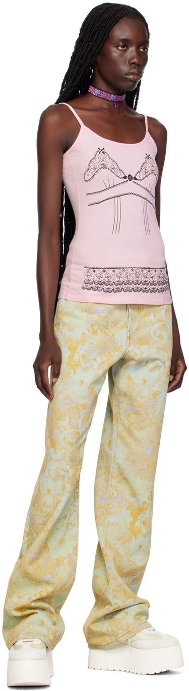 Linne Anna Sui Anna Sui Lace-Print Tank Top Rosa | T623C20, 3