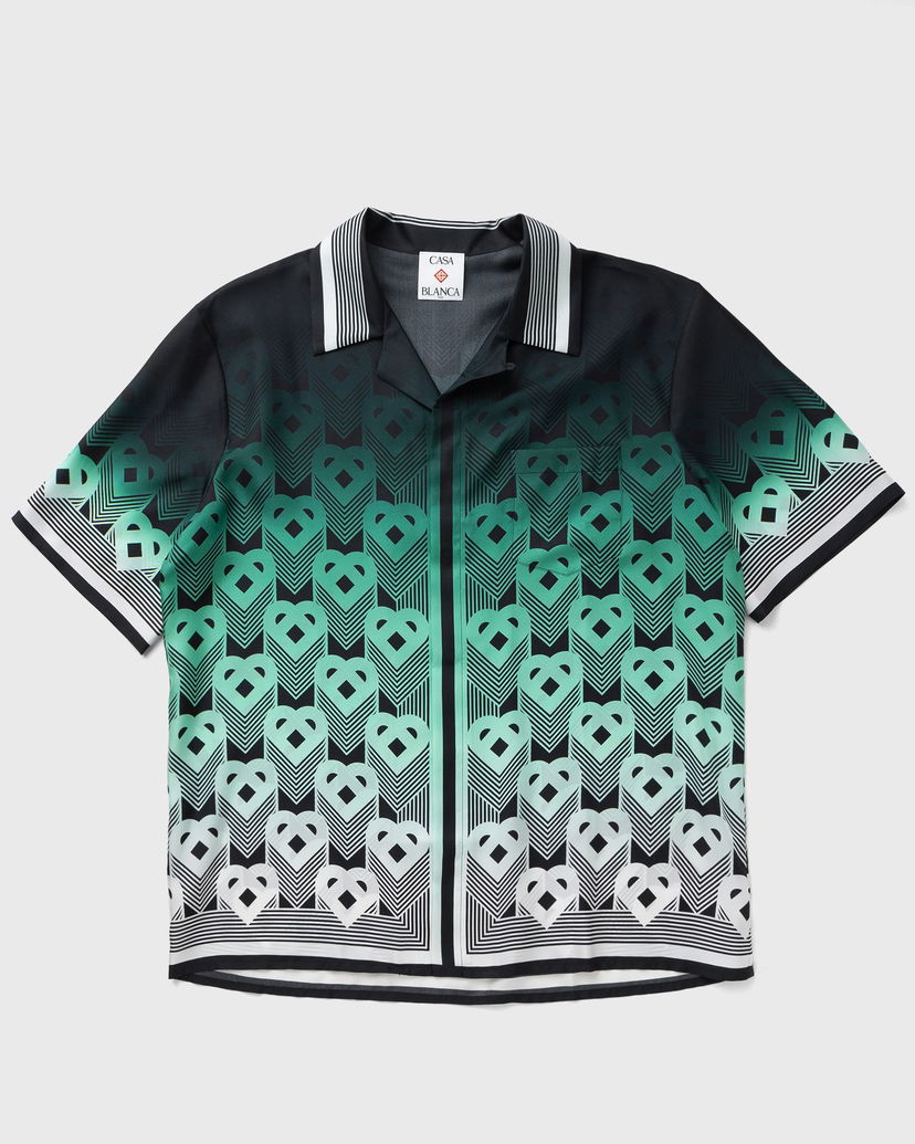 Skjorta Casablanca Cuban Collar Short Sleeve Shirt Grön | MPF25-SH-003-04