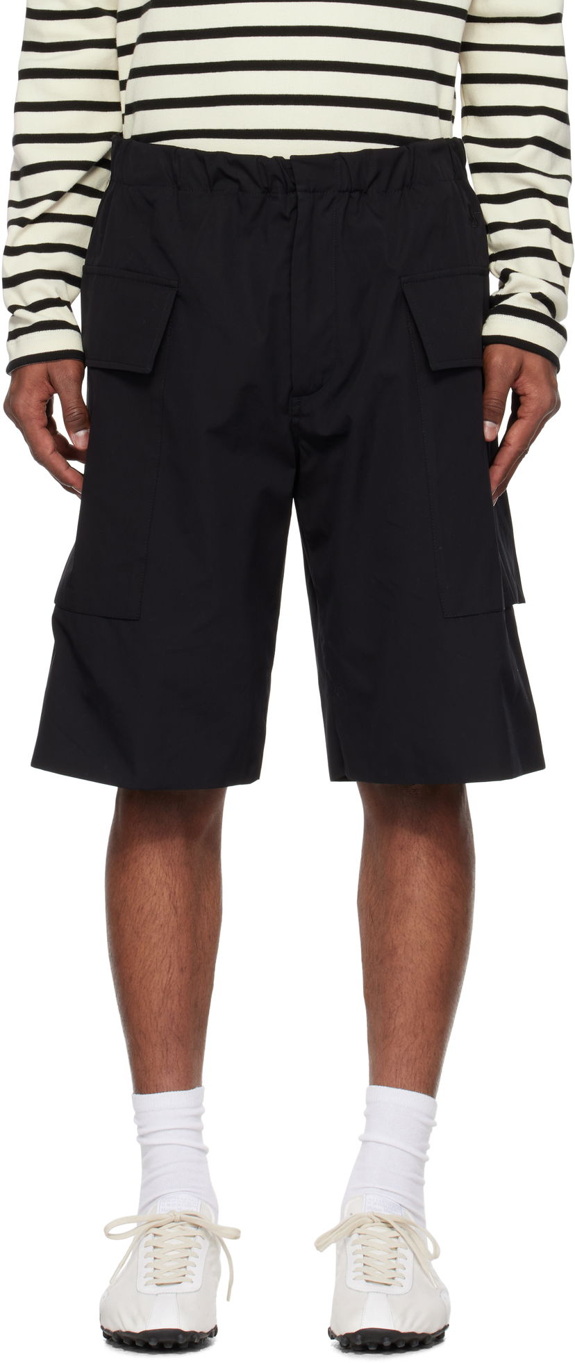 Shorts Jil Sander Jil Sander Embroidered Logo Cargo Shorts Svart | J47KA0279_J45292