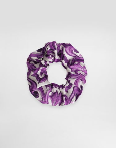 Tillbehör Dolce & Gabbana Dolce & Gabbana Majolica-Print Twill Scrunchie Purpur | LB7A12HI1Y8I23TN, 0