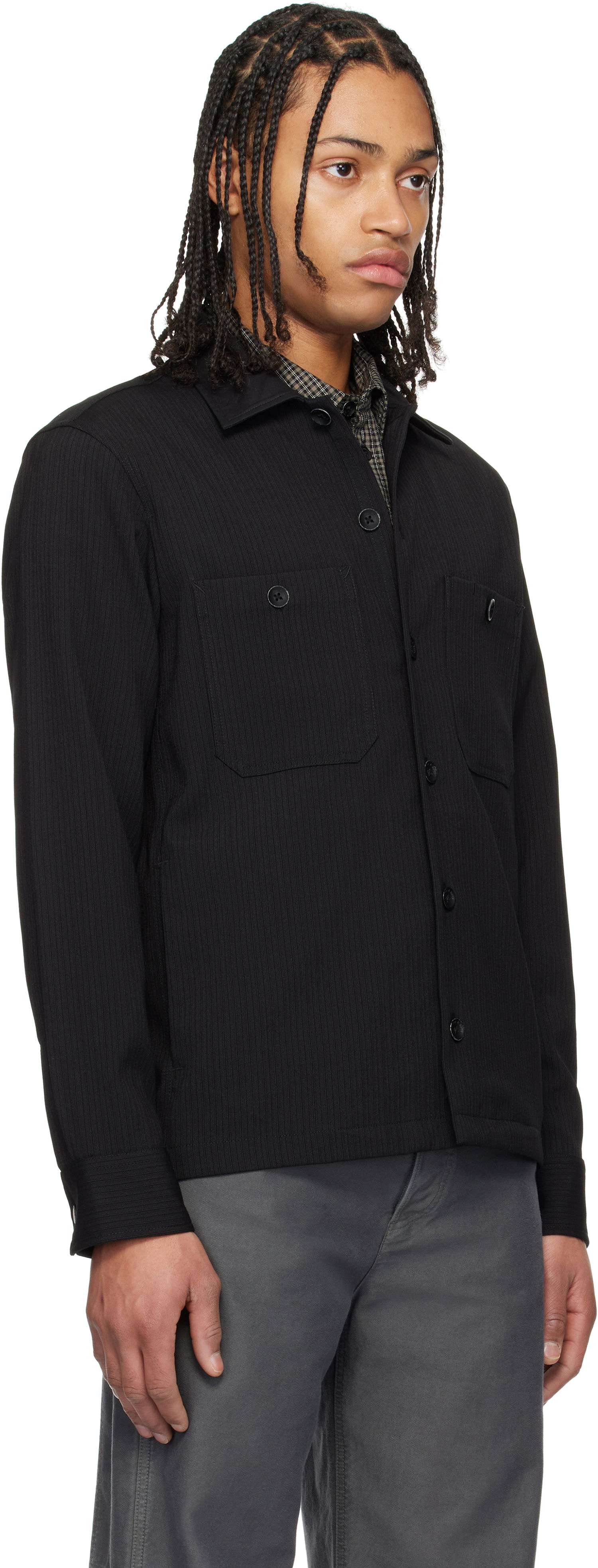 Skjorta rag & bone Rag & Bone Hyde Striped Overshirt Svart | MBW24HA019TWML, 1