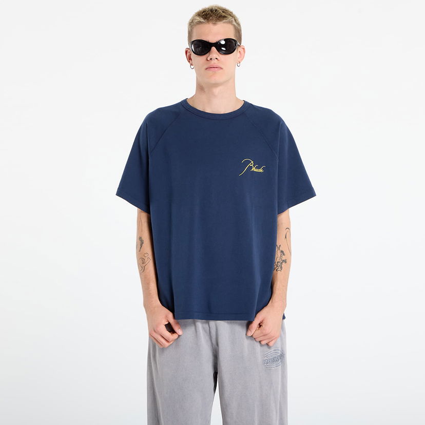 T-shirt Rhude Rhude Classique Raglan T-Shirt Mörkblå | RHPF25TT160120043
