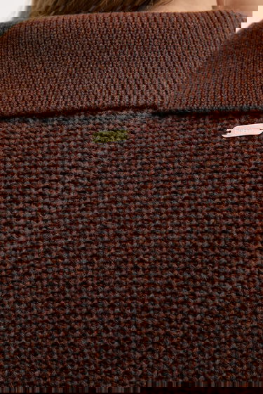 Sweater Barbour Barbour ROBYN Wool Blend Collared Sweater Brun | LKN1675, 6