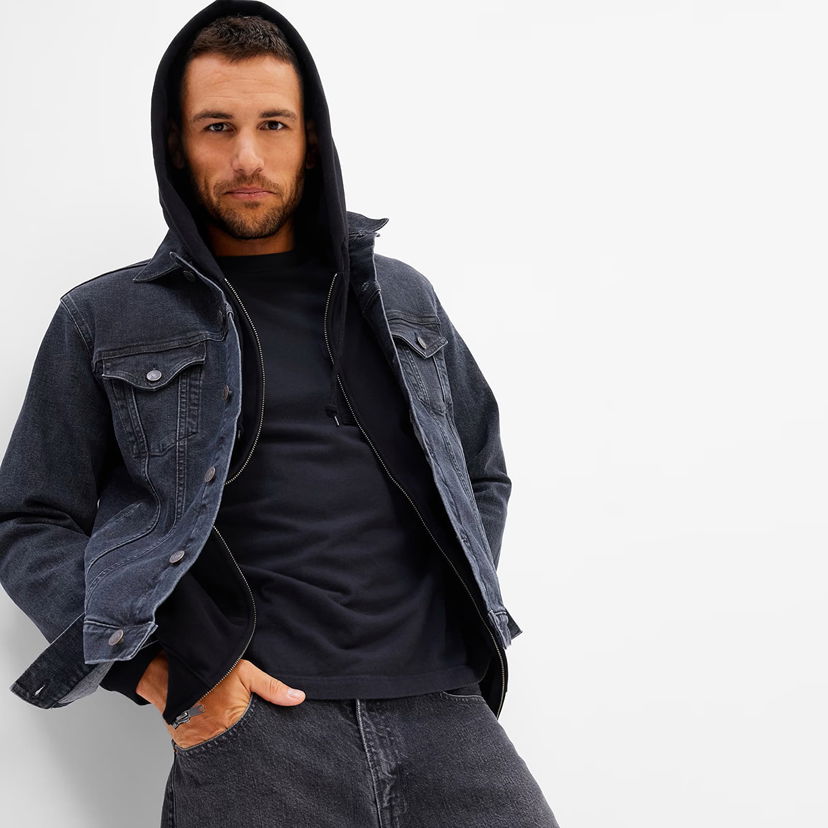 Jacka GAP Denim Jacket Black Wash Svart | 413756-00