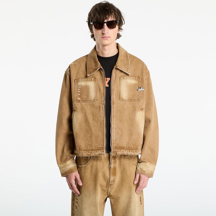 Jacka Footshop Playboy x FTSHP Denim Jacket UNISEX Orche Brun | FTSHP_512