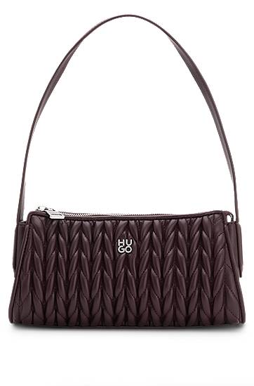 Handväska BOSS HUGO Textured Hobo Bag Bourgogne | 50547833