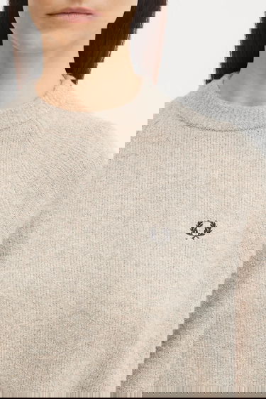 Sweater Fred Perry Fred Perry Cropped Wool-Blend Sweater Beige | K1115, 3