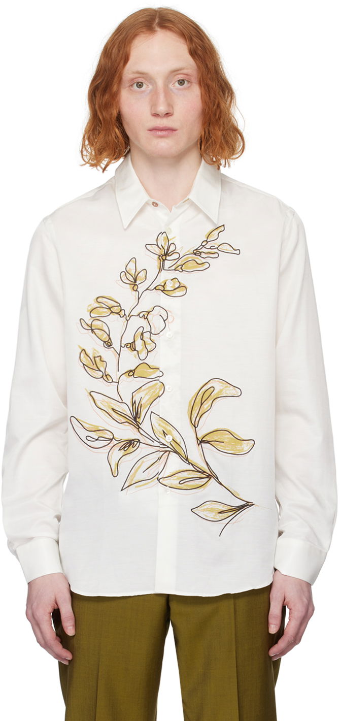 Skjorta Paul Smith Paul Smith Embroidered Shirt Vit | M1R-700YE-M02263-04
