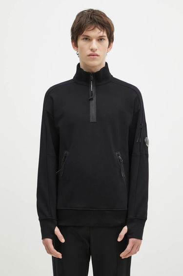 Sweatshirt C.P. Company Diagonal Raised Fleece Half-Zipped Sweatshirt Svart | 17CMSS027A005086W, 0