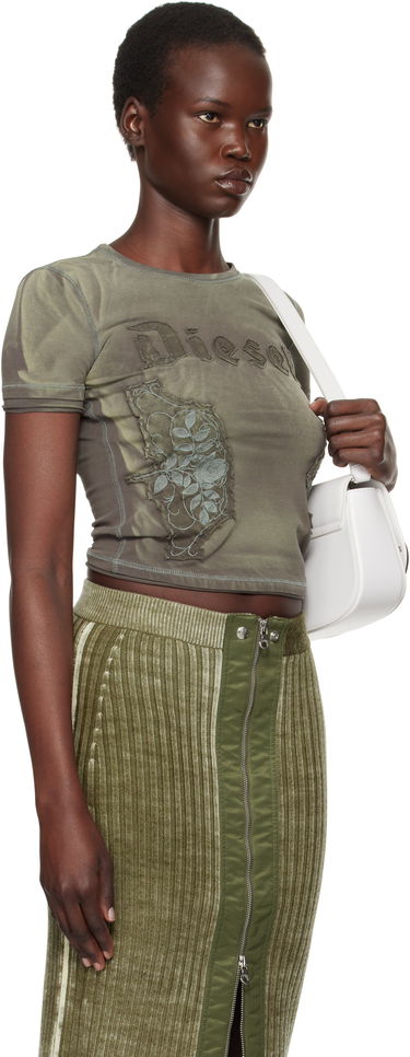 Handväska Diesel Appliquéd Distressed T-Shirt Grön | A14183 0HMAG, 1
