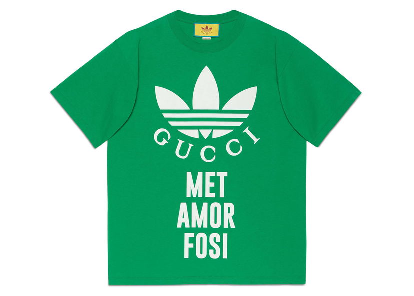 T-shirt Gucci x Adidas T-Shirt Green Grön | 717422 XJEXH 3791