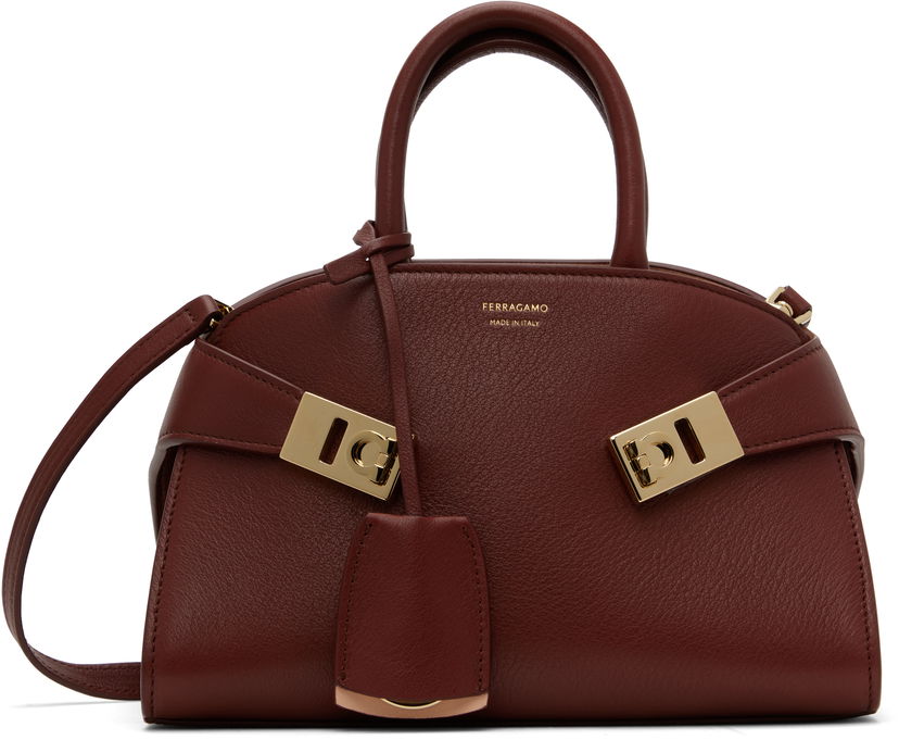 Handväska FERRAGAMO Ferragamo Hug XS Top Handle Bag Bourgogne | 784118
