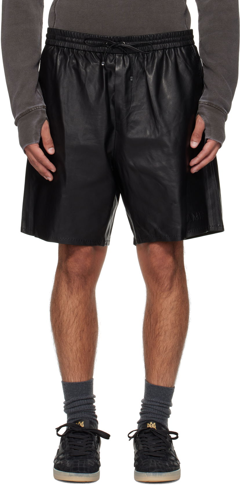 Shorts AMIRI AMIRI Lightweight Leather Shorts Svart | AMLTSH1017