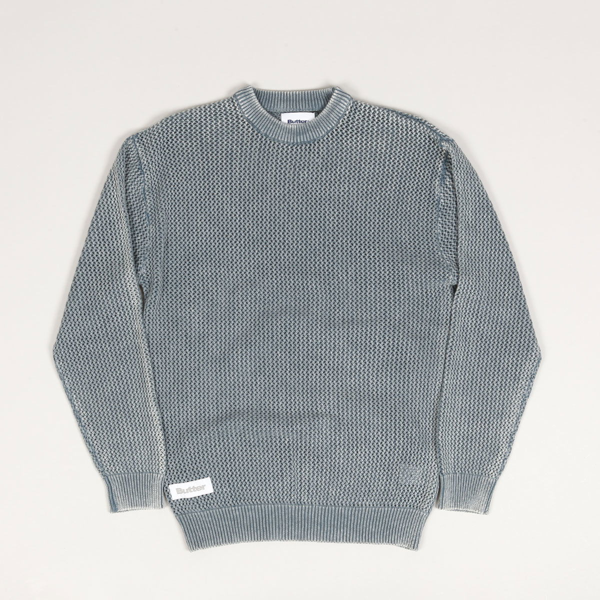 Sweater Butter Goods Washed Knitt Sweater "Wash Navy" Grå | butter-goods-washed-knitted-sweater-washed-navy, 0