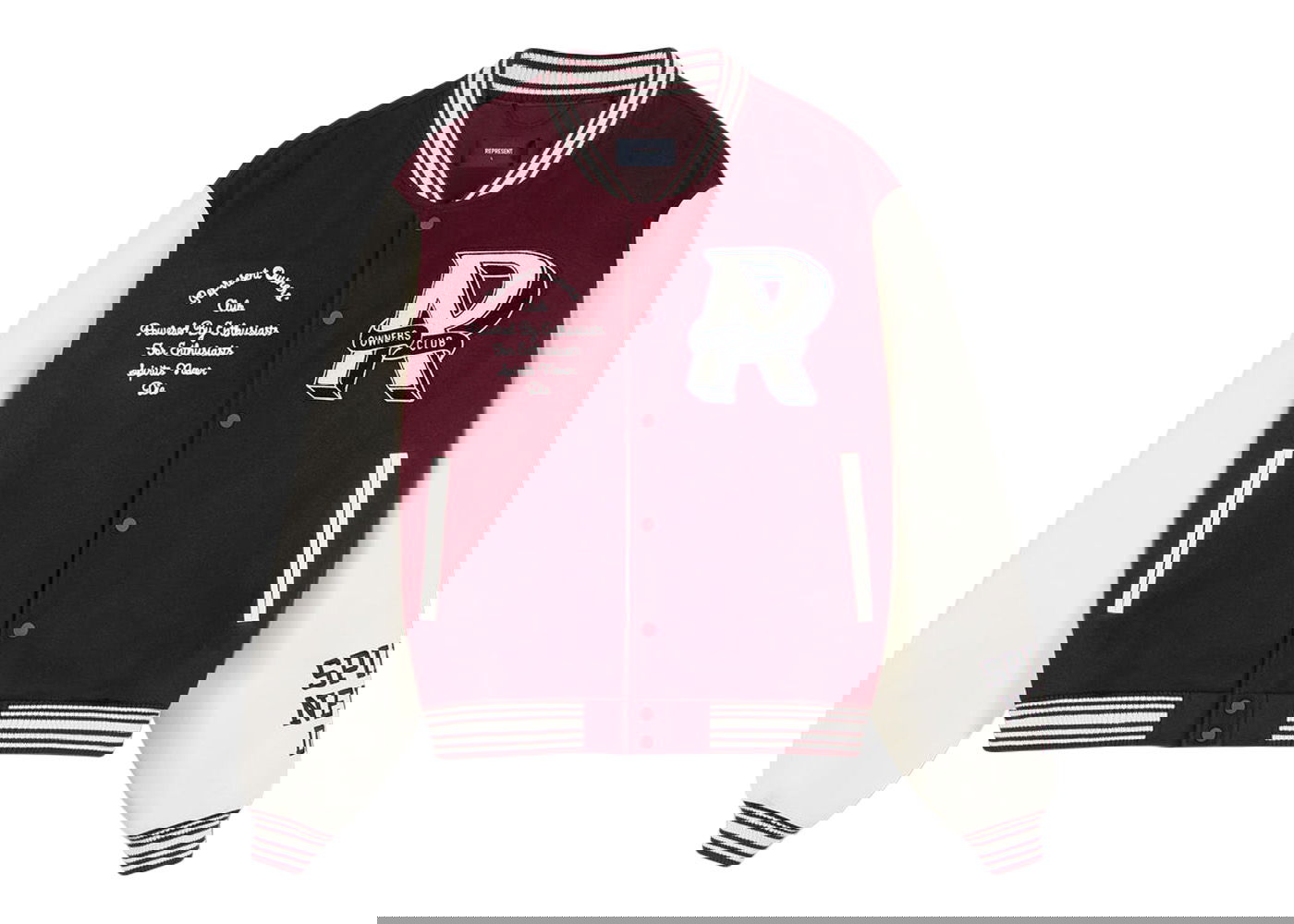 Jacka Represent Clo Represent Owners Club Varsity Jacket Maroon/White Bourgogne | M01204-241, 0