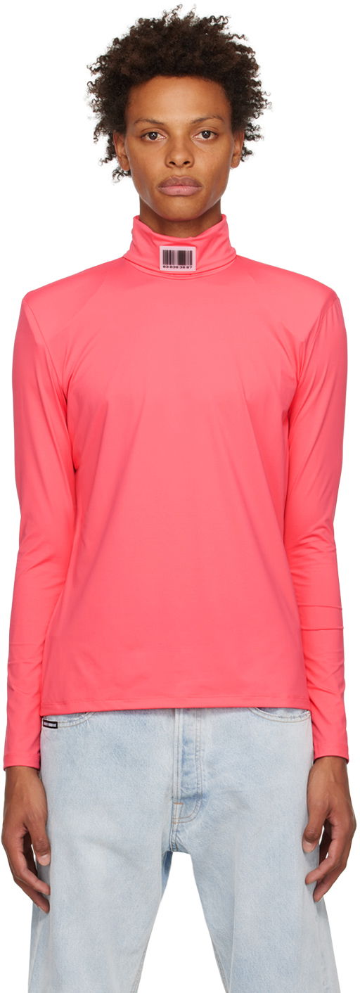 Sweater VETEMENTS Barcode Turtleneck Long Sleeve Rosa | VL14TO300H
