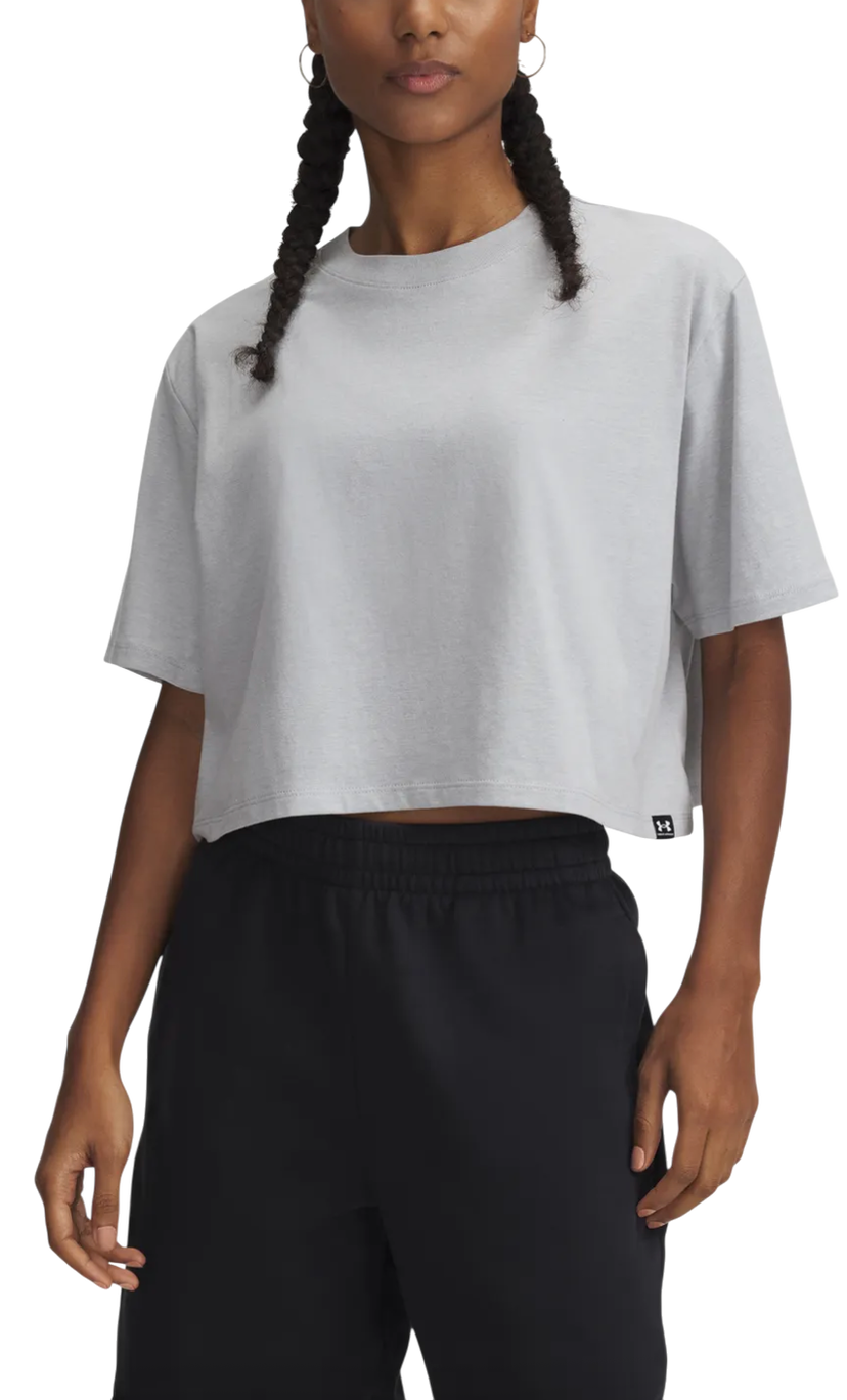 Crop top Under Armour Rival Short Sleeve Crop Top Grå | 1389721-011