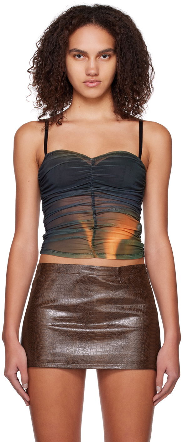 Linne Miaou Miaou Renzo Ruched Mesh Tube Top Flerfärgad | 7064PM1AUR