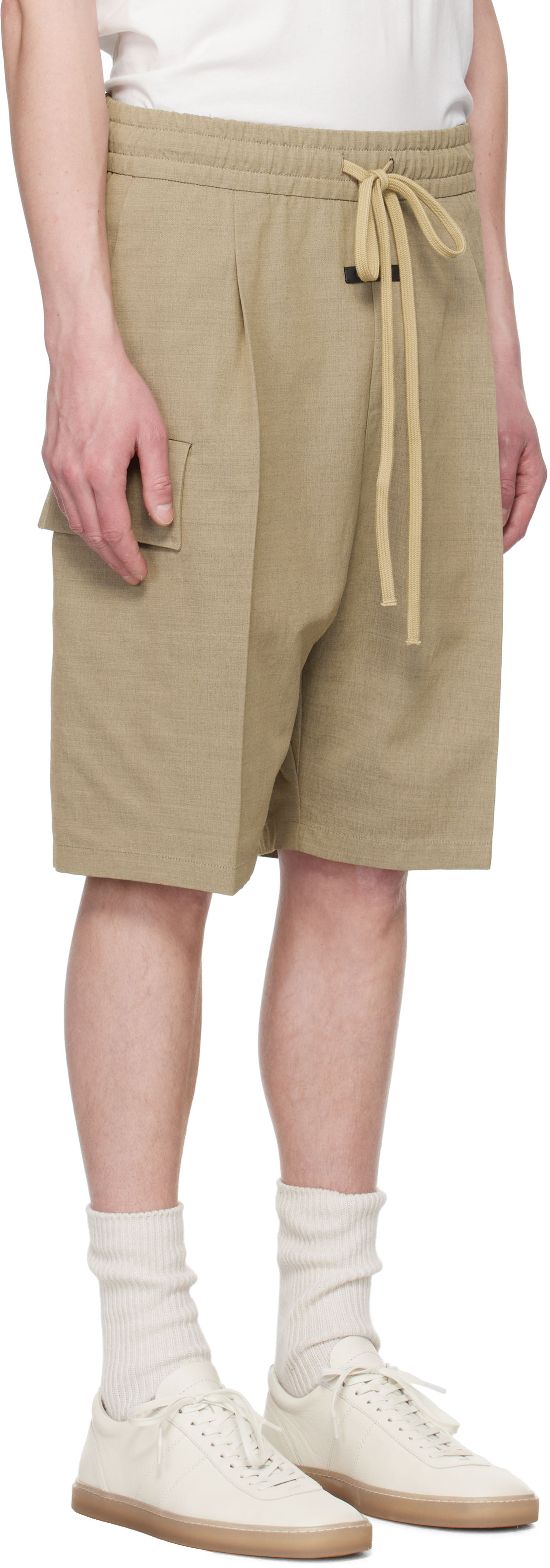 Shorts Fear of God Fear of God Drawstring Cargo Shorts Beige | FGE240-406HNW, 1