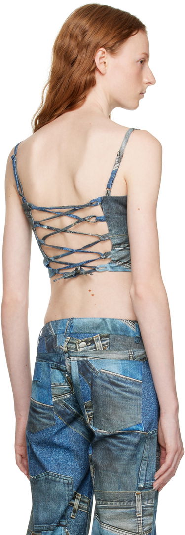 Linne Miaou Miaou Venus Patchwork Denim Camisole Top Blå | 7040SCDEN, 2